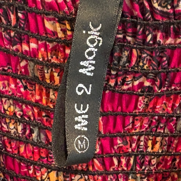 Me 2 Magic Anthropologie Pink Red Floral Stretch Maxi Dress Medium Divine Beauty - Picture 5 of 15